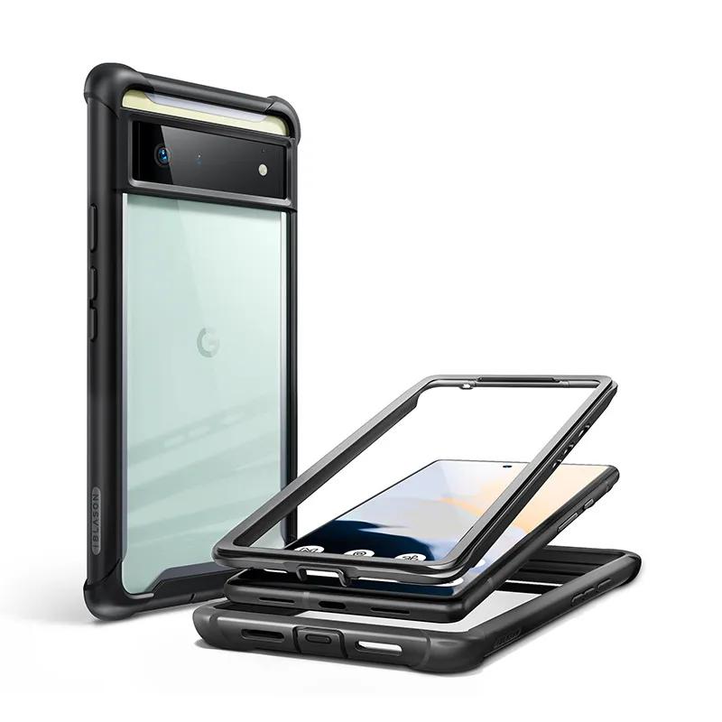 For Google Pixel 6 Case (2021) I-BLASON Ares Series Dual Layer Rugged Clear Bumper Case Without Built-in Screen Prot